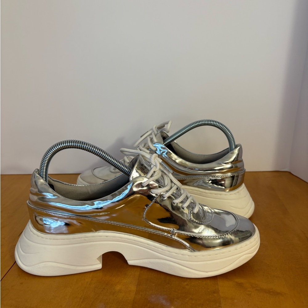 KATY PERRY || The Vandall Silver Platform Sneaker Women Sz 8